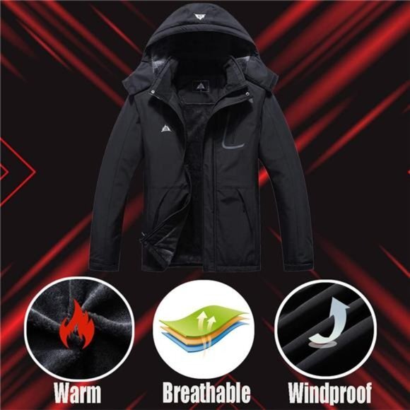 Women's Plus Size Warm Winter Coat Hooded Waterproof Ski Jacket Mountain - Picture 6 of 6